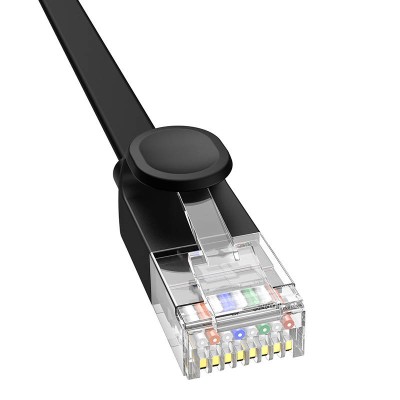 Baseus Ethernet RJ45 lapos kábel, Cat.6, 30m (fekete) Baseus Ethernet RJ45 lapos kábel, Cat.6, 30m (fekete)