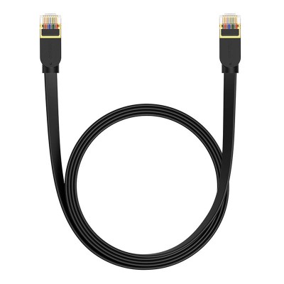 Baseus Cat 7 UTP Ethernet RJ45 lapos kábel, 2 m (fekete) Baseus Cat 7 UTP Ethernet RJ45 lapos kábel, 2 m (fekete)