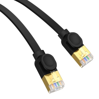 Baseus Cat 7 UTP Ethernet RJ45 lapos kábel, 2 m (fekete) Baseus Cat 7 UTP Ethernet RJ45 lapos kábel, 2 m (fekete)