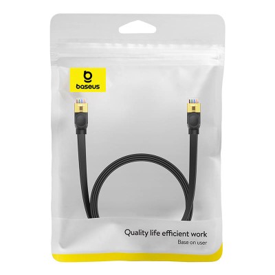 Baseus Cat 7 UTP Ethernet RJ45 lapos kábel, 2 m (fekete) Baseus Cat 7 UTP Ethernet RJ45 lapos kábel, 2 m (fekete)
