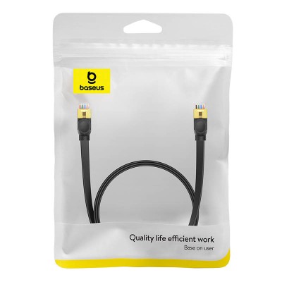 Baseus Cat 7 UTP Flat Ethernet RJ45 Flat kábel, 1.5 m (fekete) Baseus Cat 7 UTP Flat Ethernet RJ45 Flat kábel, 1.5 m (fekete)