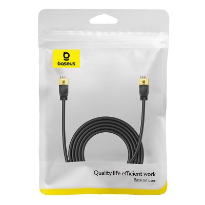 Baseus Cat 7 10Gb Ethernet RJ45 kábel 3m fekete Baseus Cat 7 10Gb Ethernet RJ45 kábel 3m fekete