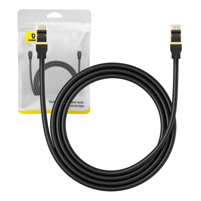 Baseus hálózati kábel Cat.8, Ethernet RJ45, 40 Gbps, 1,5m (fekete) Baseus hálózati kábel Cat.8, Ethernet RJ45, 40 Gbps, 1,5m (fekete)