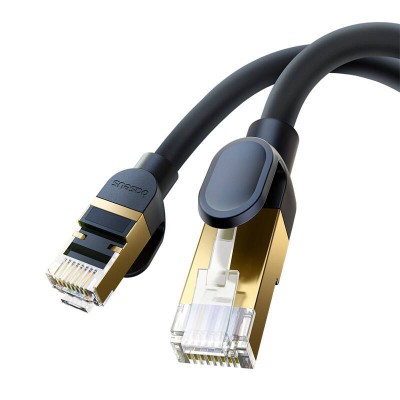 Baseus hálózati kábel Cat.8, Ethernet RJ45, 40 Gbps, 8m (fekete) Baseus hálózati kábel Cat.8, Ethernet RJ45, 40 Gbps, 8m (fekete)