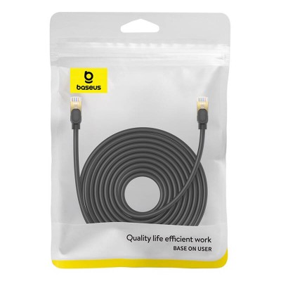 Baseus hálózati kábel Cat.8, Ethernet RJ45, 40 Gbps, 8m (fekete) Baseus hálózati kábel Cat.8, Ethernet RJ45, 40 Gbps, 8m (fekete)