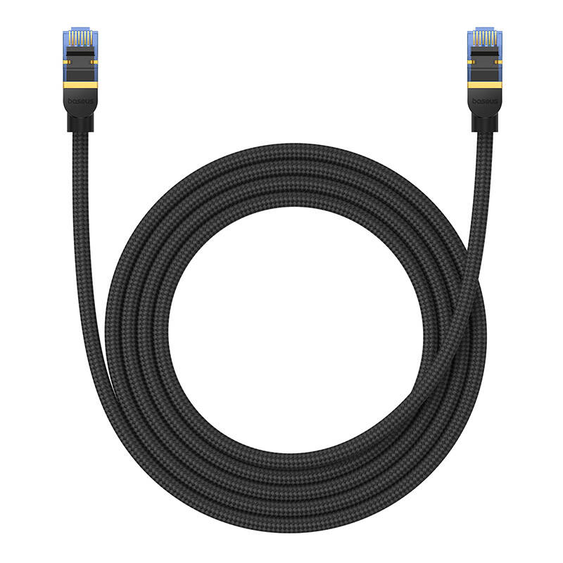 Baseus fonott hálózati kábel Cat.7, Ethernet RJ45, 10Gbps, 2m (fekete) Baseus fonott hálózati kábel Cat.7, Ethernet RJ45, 10Gbps, 2m (fekete)