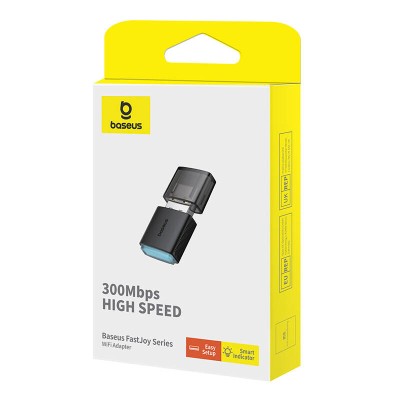 Baseus FastJoy Adapter WiFi 300Mbps (fekete) Baseus FastJoy Adapter WiFi 300Mbps (fekete)