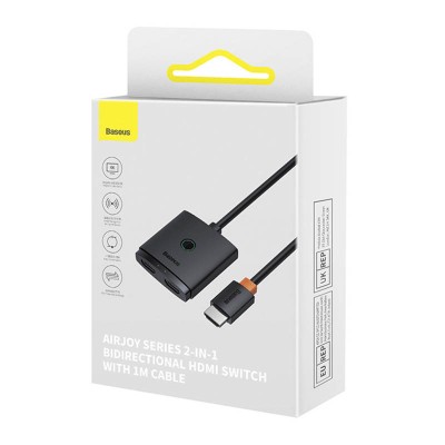 Baseus AirJoy 2 az 1-ben, kétirányú HDMI Switch 1 m-es kábellel Baseus AirJoy 2 az 1-ben, kétirányú HDMI Switch 1 m-es kábellel