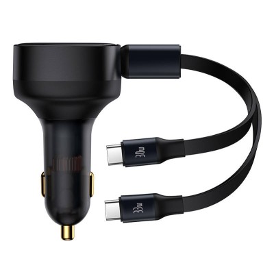 Baseus Enjoyment autós töltő 2x USB-C kábellel, 33W (fekete) Baseus Enjoyment autós töltő 2x USB-C kábellel, 33W (fekete)