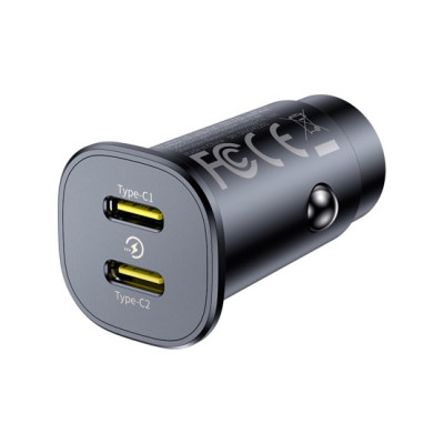 Baseus GoTrip autós töltő 30W, 2×USB-C – fekete Baseus GoTrip autós töltő 30W, 2×USB-C – fekete