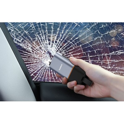 Baseus Sharp Tool Biztonsági kalapács (Ablaktörő + Biztonsági öv vágása) fekete Baseus Sharp Tool Biztonsági kalapács (Ablaktörő + Biztonsági öv vágása) fekete