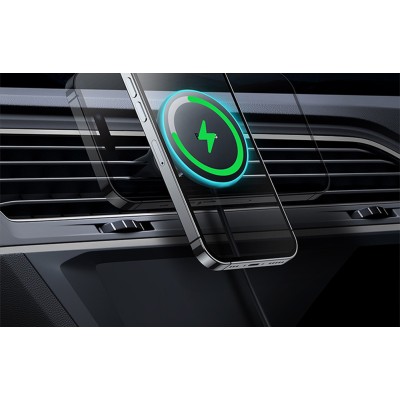 Baseus CW01 Mágneses autós telefontartó szellőzőrácsra autós töltővel, USB-A, 15W + 25W (fekete) Baseus CW01 Mágneses autós telefontartó szellőzőrácsra autós töltővel, USB-A, 15W + 25W (fekete)