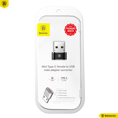 Baseus USB/Type-C átalakító adapter - Fekete Baseus USB/Type-C átalakító adapter - Fekete