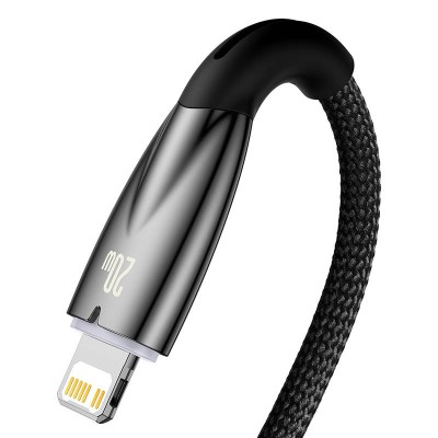 Baseus Glimmer series USB-C - Lightning töltőkábel, adatkábel, 20W  1m (fekete)