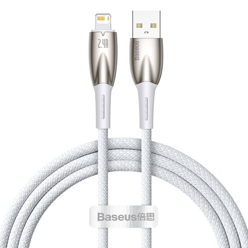 Baseus Glimmer series USB - Lightning töltőkábel, adatkábel, 2.4A, 1m (fehér) Baseus Glimmer series USB - Lightning töltőkábel, adatkábel, 2.4A, 1m (fehér)