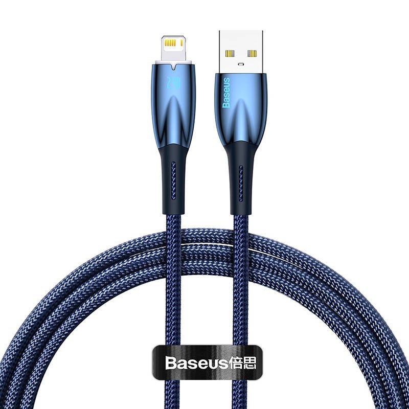 Baseus Glimmer series USB - Lightning töltőkábel, adatkábel, 2.4A, 1m (kék) Baseus Glimmer series USB - Lightning töltőkábel, adatkábel, 2.4A, 1m (kék)