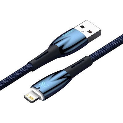 Baseus Glimmer series USB - Lightning töltőkábel, adatkábel, 2.4A, 1m (kék) Baseus Glimmer series USB - Lightning töltőkábel, adatkábel, 2.4A, 1m (kék)