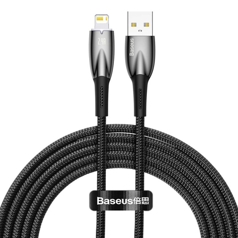 Baseus Glimmer series USB - Lightning töltőkábel, adatkábel, 2.4A, 2m (fekete) Baseus Glimmer series USB - Lightning töltőkábel, adatkábel, 2.4A, 2m (fekete)