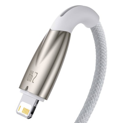 Baseus Glimmer series USB - Lightning töltőkábel, adatkábel, 2.4A, 2m (fehér) Baseus Glimmer series USB - Lightning töltőkábel, adatkábel, 2.4A, 2m (fehér)