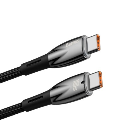 Baseus Glimmer series USB-C - USB-C töltőkábel, adatkábel, 100W, 2m (fekete) Baseus Glimmer series USB-C - USB-C töltőkábel, adatkábel, 100W, 2m (fekete)