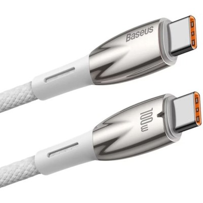 Baseus Glimmer series USB-C - USB-C töltőkábel, adatkábel, 100W, 2m (fehér) Baseus Glimmer series USB-C - USB-C töltőkábel, adatkábel, 100W, 2m (fehér)