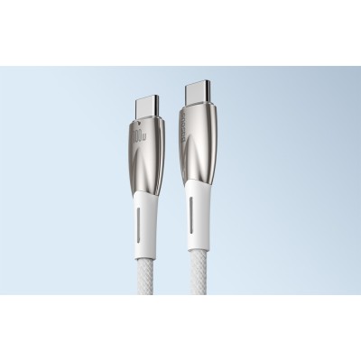 Baseus Glimmer series USB-C - USB-C töltőkábel, adatkábel, 100W, 2m (fehér) Baseus Glimmer series USB-C - USB-C töltőkábel, adatkábel, 100W, 2m (fehér)