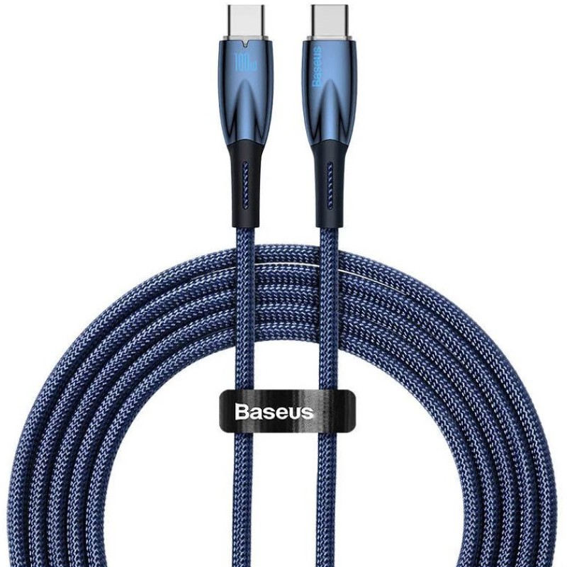 Baseus Glimmer series USB-C - USB-C töltőkábel, adatkábel, 100W, 2m (kék) Baseus Glimmer series USB-C - USB-C töltőkábel, adatkábel, 100W, 2m (kék)