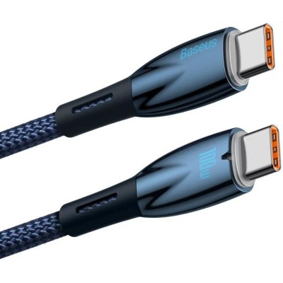 Baseus Glimmer series USB-C - USB-C töltőkábel, adatkábel, 100W, 2m (kék) Baseus Glimmer series USB-C - USB-C töltőkábel, adatkábel, 100W, 2m (kék)