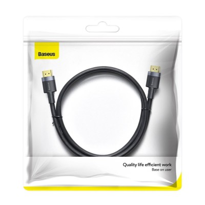 Baseus Cafule HDMI - HDMI kábel 4K 60 Hz 3D 18 Gbps 2m fekete Baseus Cafule HDMI - HDMI kábel 4K 60 Hz 3D 18 Gbps 2m fekete