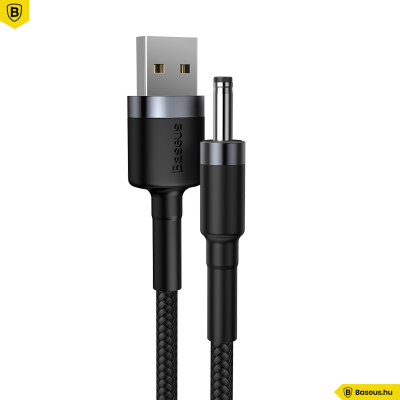 Baseus Cafule USB-A-ról DC 3.5mm-re töltő kábel 2A 1m - Fekete Baseus Cafule USB-A-ról DC 3.5mm-re töltő kábel 2A 1m - Fekete