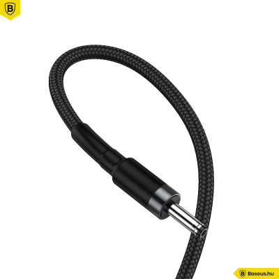Baseus Cafule USB-A-ról DC 3.5mm-re töltő kábel 2A 1m - Fekete Baseus Cafule USB-A-ról DC 3.5mm-re töltő kábel 2A 1m - Fekete