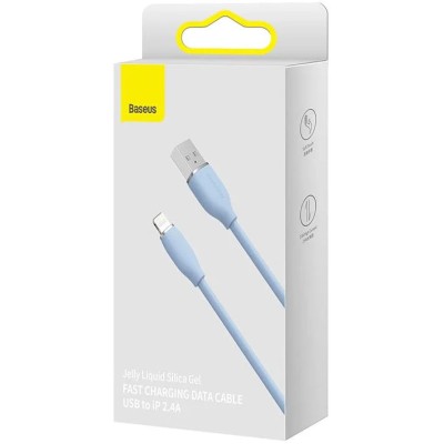 Baseus Jelly USB - Lightning kábel, 2,4A, 2m - Kék Baseus Jelly USB - Lightning kábel, 2,4A, 2m - Kék