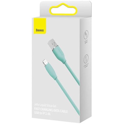 Baseus Jelly USB - Lightning kábel, 2,4A, 1,2m - Zöld Baseus Jelly USB - Lightning kábel, 2,4A, 1,2m - Zöld