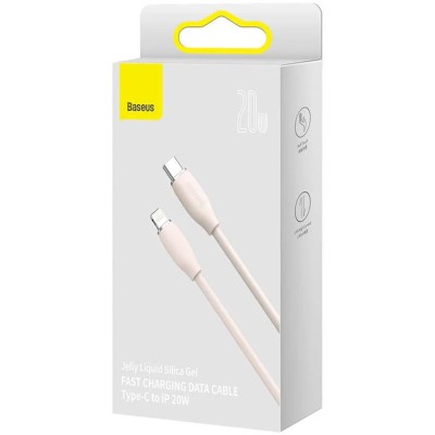Baseus Jelly USB-C - Lightning kábel, 20W, 1,2m - Rózsaszín Baseus Jelly USB-C - Lightning kábel, 20W, 1,2m - Rózsaszín