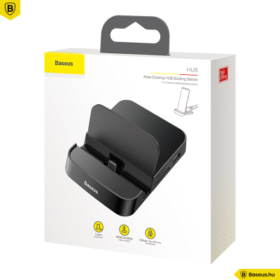 Baseus Mate Dokkoló állomás, Huawei és Samsung okostelefonokhoz, HUB USB-C, 15 W (fekete) Baseus Mate Dokkoló állomás, Huawei és Samsung okostelefonokhoz, HUB USB-C, 15 W (fekete)