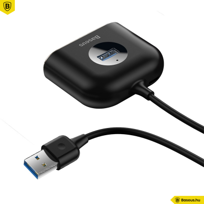 Baseus 4in1 USB hordozható adapter (USB - USB3.0*1+USB2.0*3) - Fekete