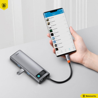 Baseus Metal Gleam Series 9 az 1-ben hub, USB-C - 3x USB 3.0 + HDMI + USB-C PD + Ethernet RJ45 + microSD / SD + VGA Baseus Metal Gleam Series 9 az 1-ben hub, USB-C - 3x USB 3.0 + HDMI + USB-C PD + Ethernet RJ45 + microSD / SD + VGA