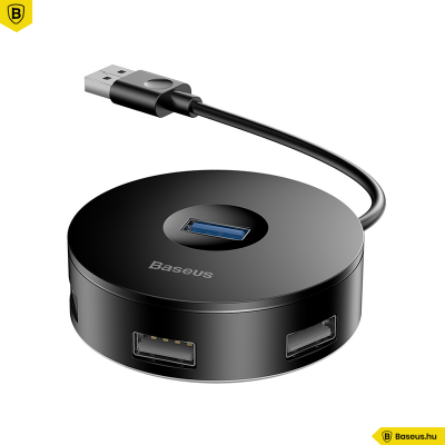 Baseus HUB adapter USB 3.0 - 4xUSB 15 cm-es kábellel- Fekete Baseus HUB adapter USB 3.0 - 4xUSB 15 cm-es kábellel- Fekete