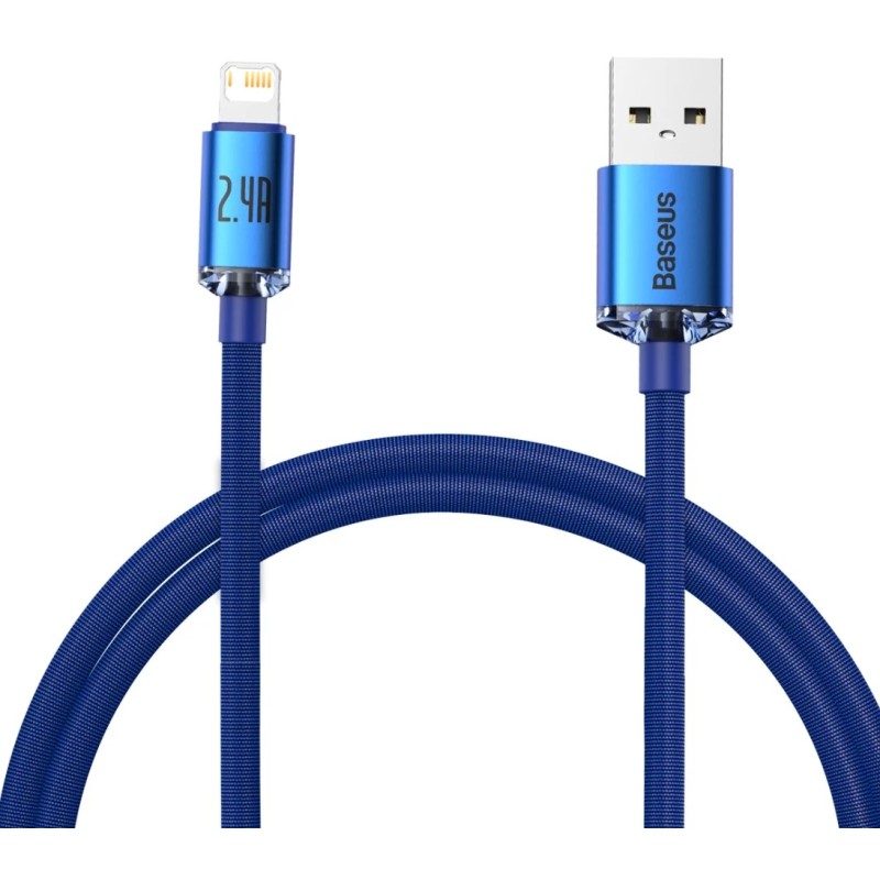 Baseus USB-kábel a Lightning Crystal Shine, 2.4A, 1.2m, kék Baseus USB-kábel a Lightning Crystal Shine, 2.4A, 1.2m, kék