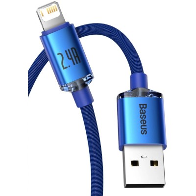 Baseus USB-kábel a Lightning Crystal Shine, 2.4A, 1.2m, kék Baseus USB-kábel a Lightning Crystal Shine, 2.4A, 1.2m, kék