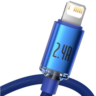 Baseus USB-kábel a Lightning Crystal Shine, 2.4A, 1.2m, kék Baseus USB-kábel a Lightning Crystal Shine, 2.4A, 1.2m, kék