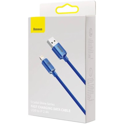 Baseus USB-kábel a Lightning Crystal Shine, 2.4A, 1.2m, kék Baseus USB-kábel a Lightning Crystal Shine, 2.4A, 1.2m, kék