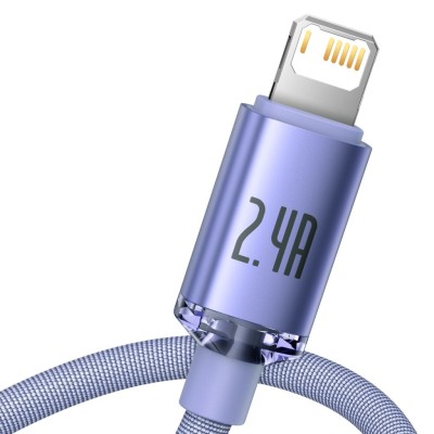 Baseus USB-kábel a Lightning Crystal Shine, 2,4A, 1.2m (ibolya) Baseus USB-kábel a Lightning Crystal Shine, 2,4A, 1.2m (ibolya)