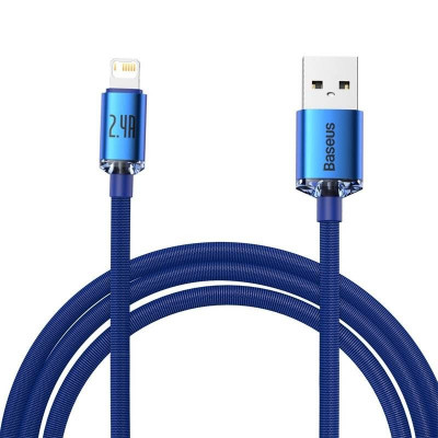 Baseus USB-kábel a Lightning Crystal Shine-hoz, 2,4A, 2m, kék Baseus USB-kábel a Lightning Crystal Shine-hoz, 2,4A, 2m, kék