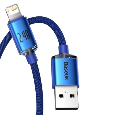 Baseus USB-kábel a Lightning Crystal Shine-hoz, 2,4A, 2m, kék Baseus USB-kábel a Lightning Crystal Shine-hoz, 2,4A, 2m, kék