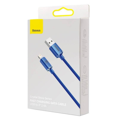 Baseus USB-kábel a Lightning Crystal Shine-hoz, 2,4A, 2m, kék Baseus USB-kábel a Lightning Crystal Shine-hoz, 2,4A, 2m, kék