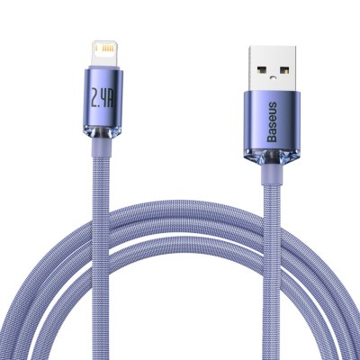 Baseus USB-kábel Lightning Crystal Shine, 2.4A, 2m, ibolya Baseus USB-kábel Lightning Crystal Shine, 2.4A, 2m, ibolya