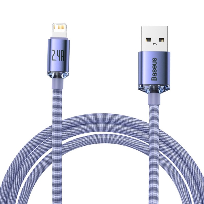 Baseus USB-kábel Lightning Crystal Shine, 2.4A, 2m, ibolya Baseus USB-kábel Lightning Crystal Shine, 2.4A, 2m, ibolya