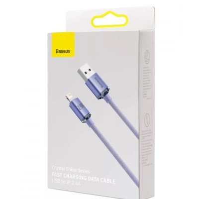 Baseus USB-kábel Lightning Crystal Shine, 2.4A, 2m, ibolya Baseus USB-kábel Lightning Crystal Shine, 2.4A, 2m, ibolya