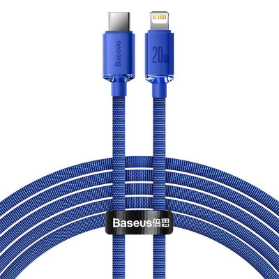 Baseus Crystal Shine USB-C ,Lightning kábel, 20W, PD, 2m, kék Baseus Crystal Shine USB-C ,Lightning kábel, 20W, PD, 2m, kék